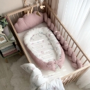 Protectie somn – Baby Nest vafe cu mix de flori- roz pudra (6)